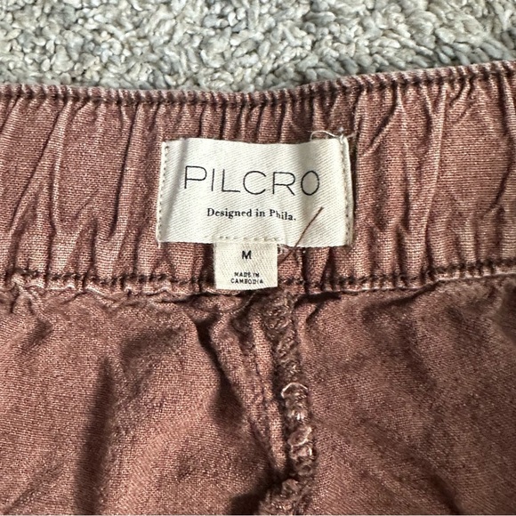 Anthropologie Pilcro Linen Drawstring Pants Medium Brown pockets coastal boho - Picture 7 of 12